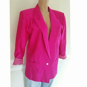 1990's Taffeta Blazer in hot pink